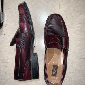 Bass Flex Burgundy Northwood Leather Penny Loafers